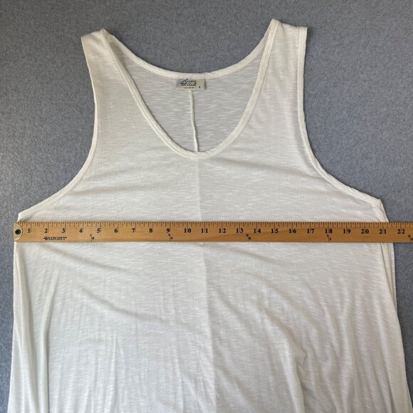 Plume & Thread Womens Size 3  / Large White Sleeveless Tunic Tank Top Asymmetric - Picture 7 of 13
